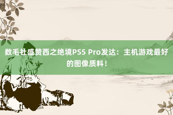 数毛社盛赞西之绝境PS5 Pro发达：主机游戏最好的图像质料！