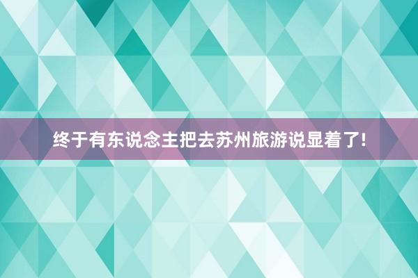 终于有东说念主把去苏州旅游说显着了!